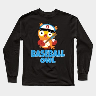 Cute baseball owl Long Sleeve T-Shirt